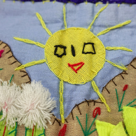 Vintage Peruvian Arpillera Wall Art 3D Textile Tapestry Handmade Pueblo Village - Picture 11 of 13